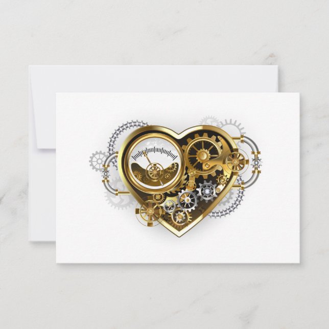 Steampunk Heart with a Manometer Card (Front)