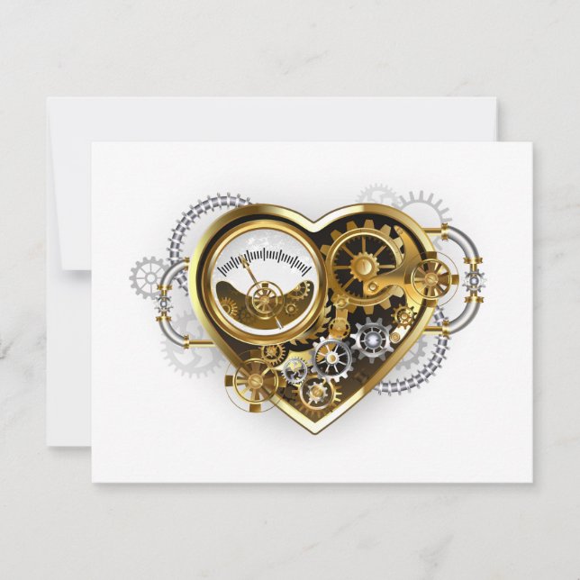 Steampunk Heart with a Manometer Card (Front)
