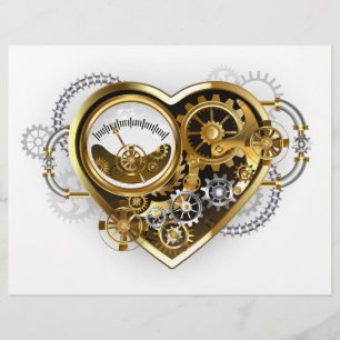 Steampunk Heart with a Manometer Custom Letterhead