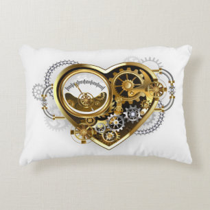 Steampunk Heart with a Manometer Decorative Cushion