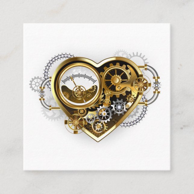 Steampunk Heart with a Manometer Discount Card (Front)