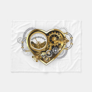 Steampunk Heart with a Manometer Fleece Blanket