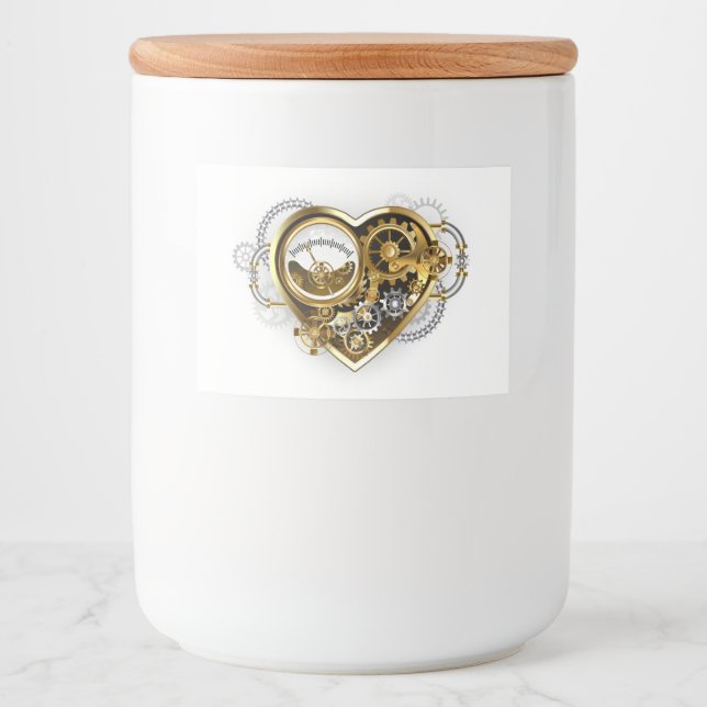 Steampunk Heart with a Manometer Food Label (Front)