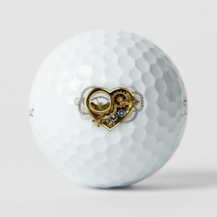 Steampunk Heart with a Manometer Golf Balls