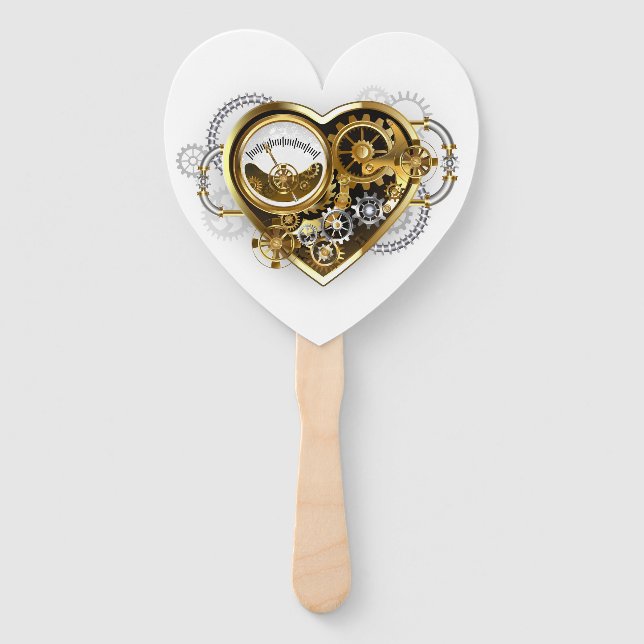 Steampunk Heart with a Manometer Hand Fan (Front)