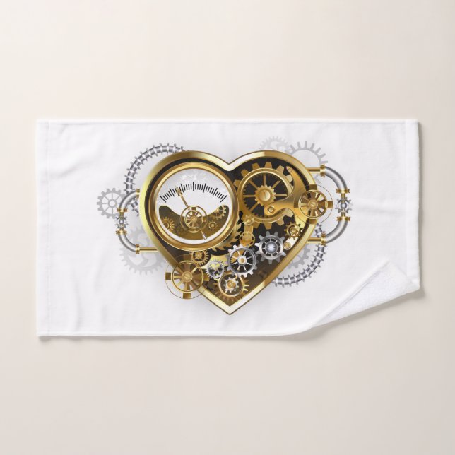 Steampunk Heart with a Manometer Hand Towel (Hand Towel)
