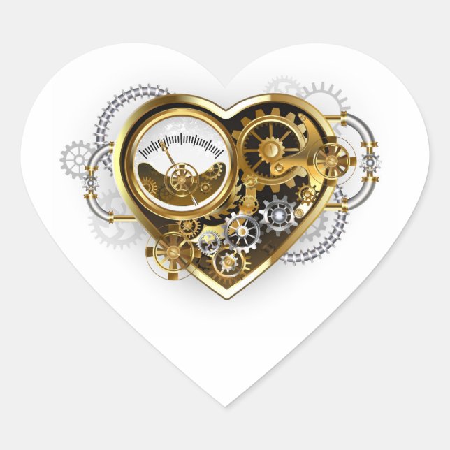 Steampunk Heart with a Manometer Heart Sticker (Front)