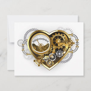 Steampunk Heart with a Manometer Holiday Card