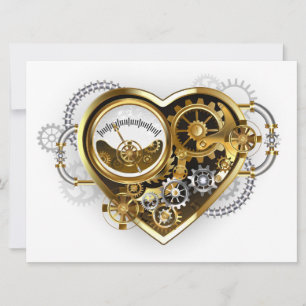 Steampunk Heart with a Manometer Holiday Card