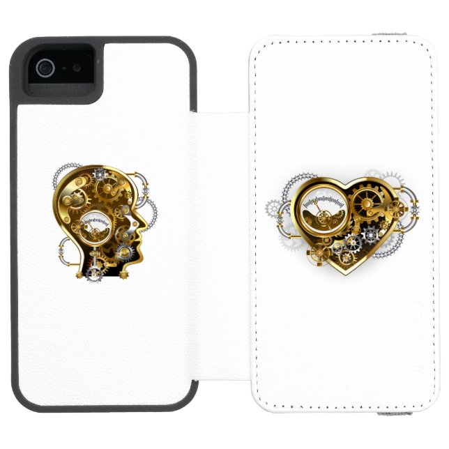 Steampunk Heart with a Manometer Incipio iPhone Wallet Case (Folio Open)