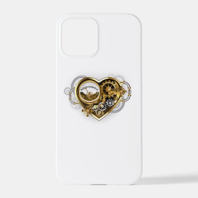 Steampunk Heart with a Manometer iPhone Case (Back)