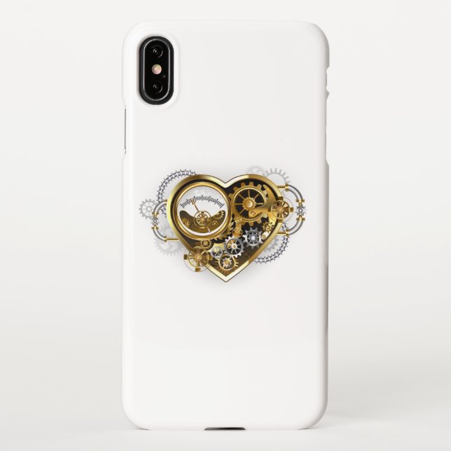 Steampunk Heart with a Manometer iPhone Case (Back)
