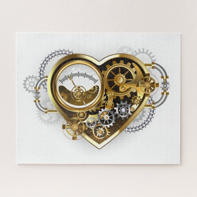 Steampunk Heart with a Manometer Jigsaw Puzzle (Horizontal)