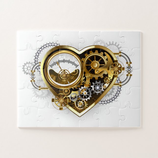 Steampunk Heart with a Manometer Jigsaw Puzzle (Horizontal)