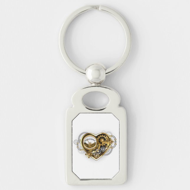 Steampunk Heart with a Manometer Key Ring (Front)