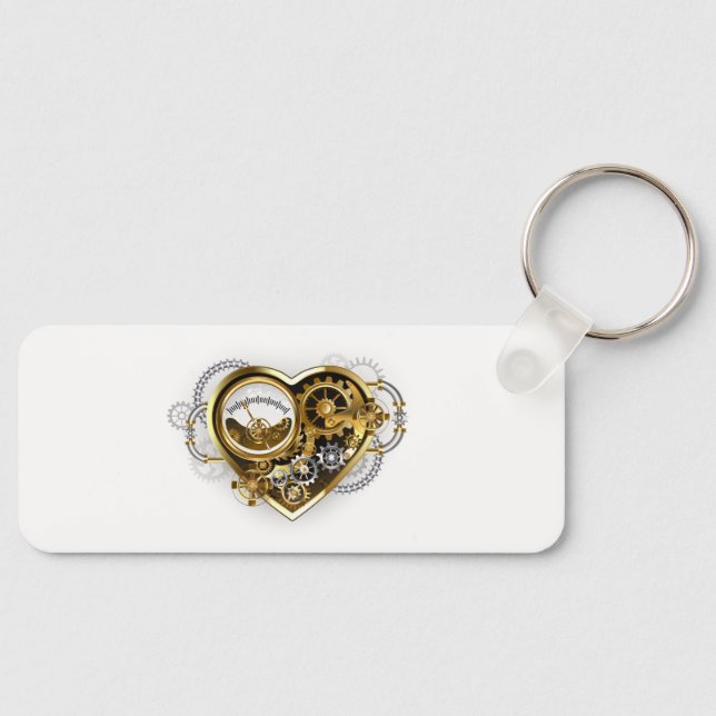 Steampunk Heart with a Manometer Key Ring (Front)