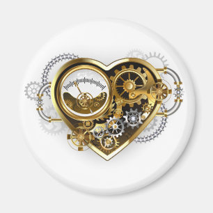 Steampunk Heart with a Manometer Magnet