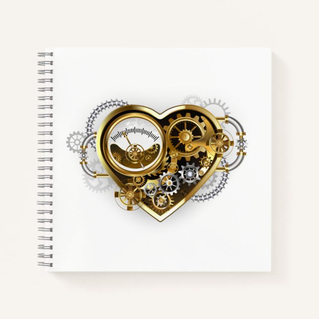Steampunk Heart with a Manometer Notebook (Front)