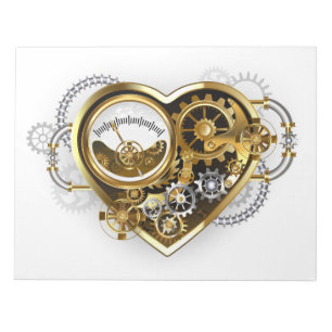 Steampunk Heart with a Manometer Notepad