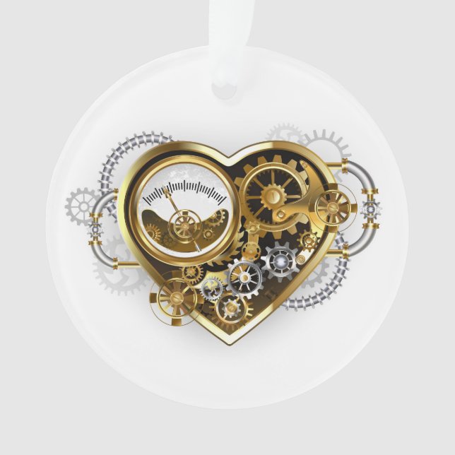 Steampunk Heart with a Manometer Ornament (Front)