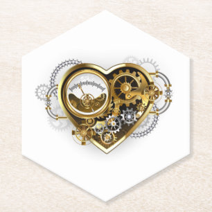 Steampunk Heart with a Manometer Paper Coaster