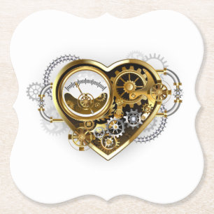 Steampunk Heart with a Manometer Paper Coaster