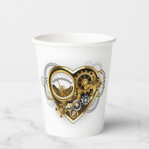 Steampunk Heart with a Manometer Paper Cups