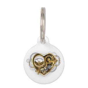 Steampunk Heart with a Manometer Pet Tag
