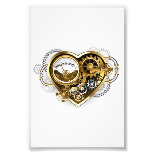 Steampunk Heart with a Manometer Photo Print (Front)