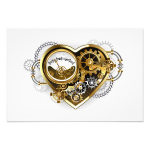 Steampunk Heart with a Manometer Photo Print