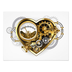 Steampunk Heart with a Manometer Photo Print