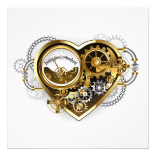 Steampunk Heart with a Manometer Photo Print