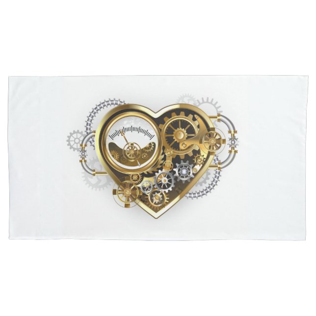 Steampunk Heart with a Manometer Pillowcase (Front-Left)