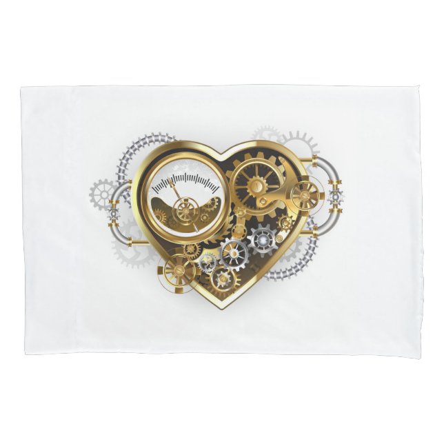 Steampunk Heart with a Manometer Pillowcase (Front)
