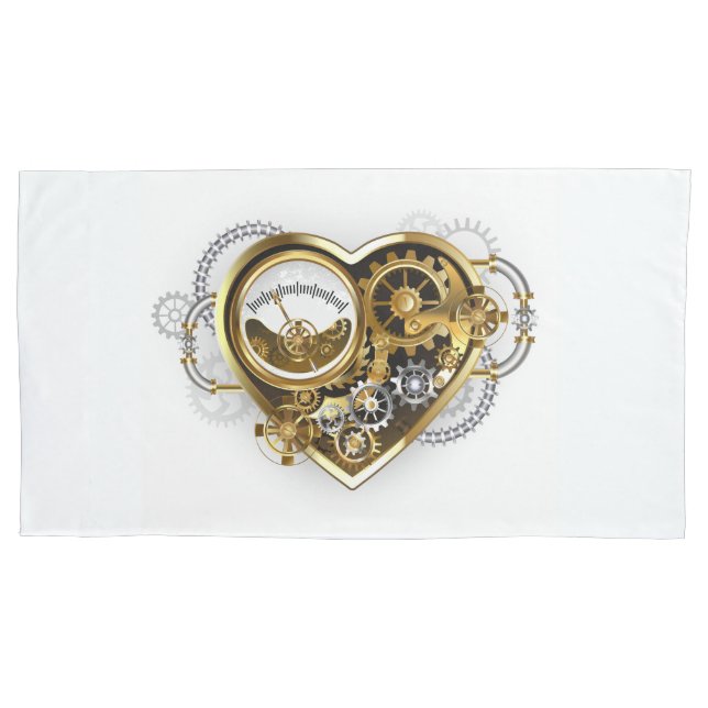 Steampunk Heart with a Manometer Pillowcase (Front)