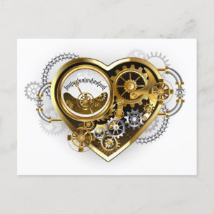 Steampunk Heart with a Manometer Postcard