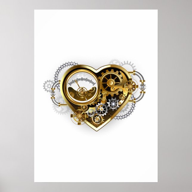 Steampunk Heart with a Manometer Poster (Front)