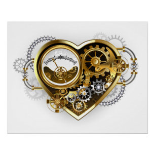 Steampunk Heart with a Manometer Poster