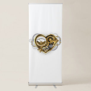 Steampunk Heart with a Manometer Retractable Banner
