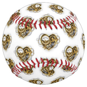 Steampunk Heart with a Manometer Softball