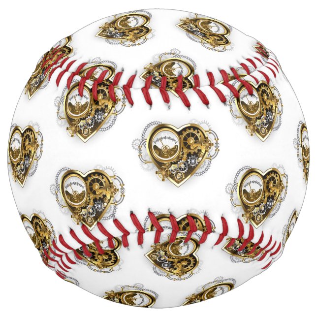 Steampunk Heart with a Manometer Softball (Front)