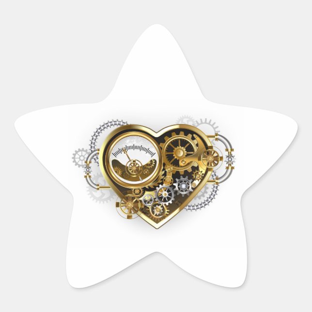 Steampunk Heart with a Manometer Star Sticker (Front)