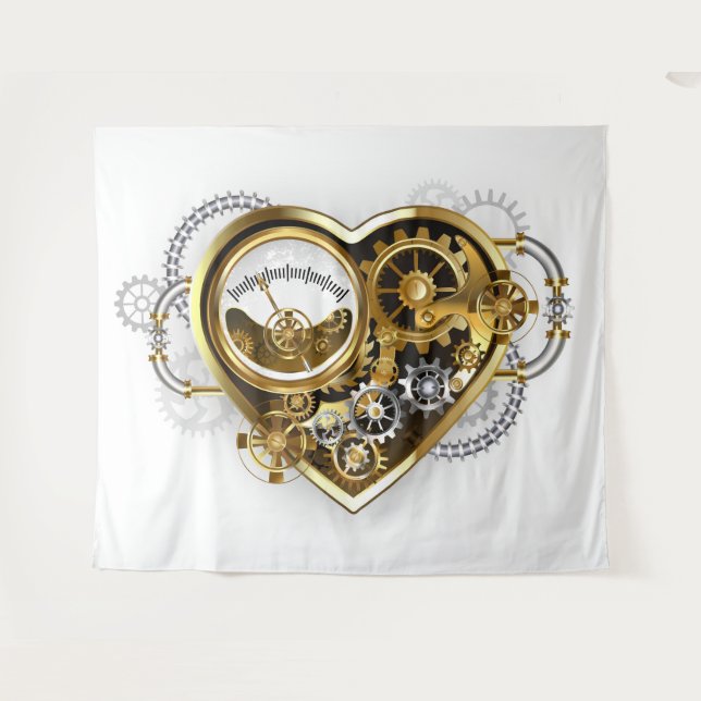 Steampunk Heart with a Manometer Tapestry (Front (Horizontal))