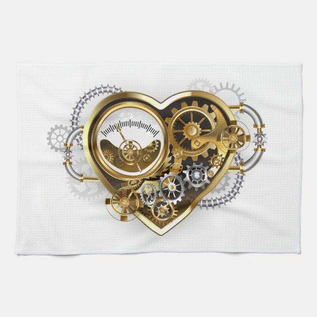 Steampunk Heart with a Manometer Tea Towel (Horizontal)