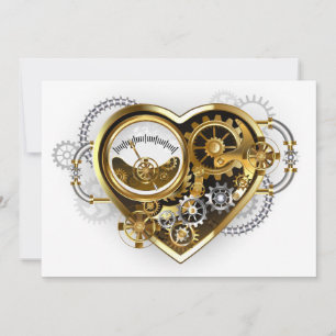 Steampunk Heart with a Manometer Thank You Card
