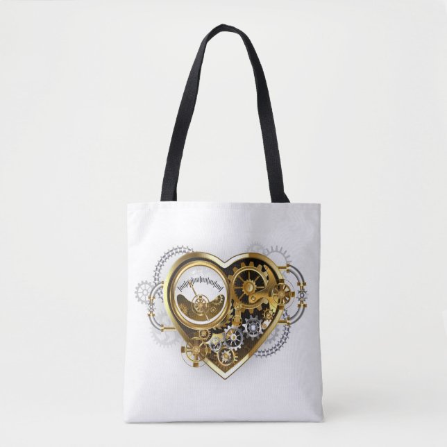 Steampunk Heart with a Manometer Tote Bag (Front)