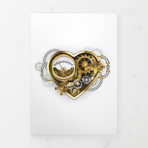 Steampunk Heart with a Manometer Tri-Fold Programme