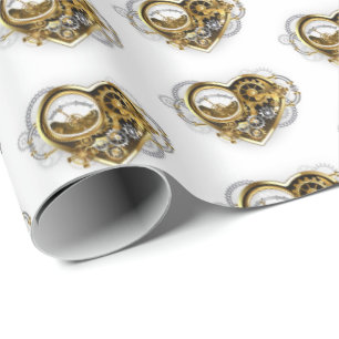 Steampunk Heart with a Manometer Wrapping Paper