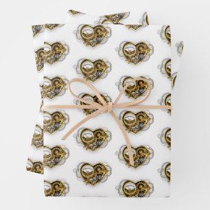 Steampunk Heart with a Manometer Wrapping Paper Sheet