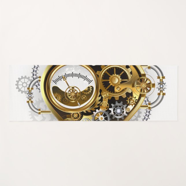 Steampunk Heart with a Manometer Yoga Mat (Front (Horizontal))